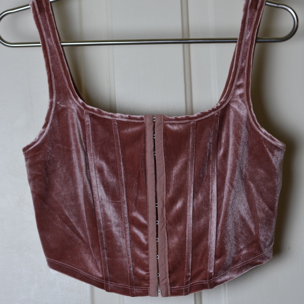 Velvet Pink Corset Top